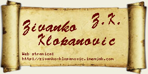 Živanko Klopanović vizit kartica